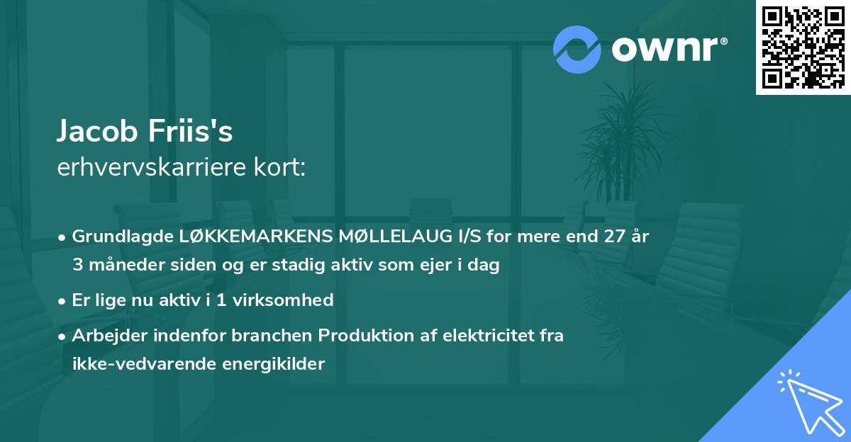 Jacob Friis's erhvervskarriere kort