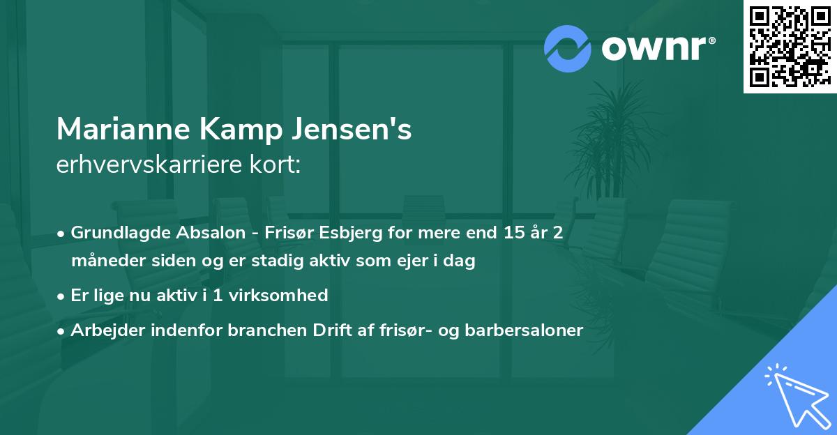 Marianne Kamp Jensen's erhvervskarriere kort