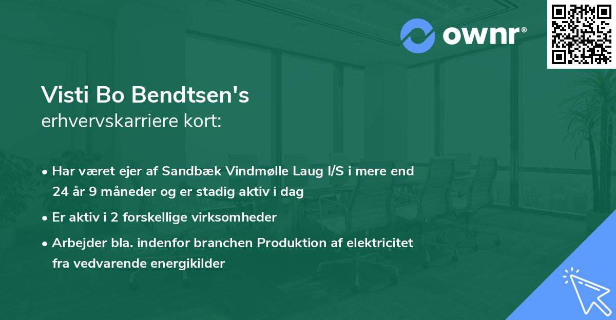 Visti Bo Bendtsen's erhvervskarriere kort