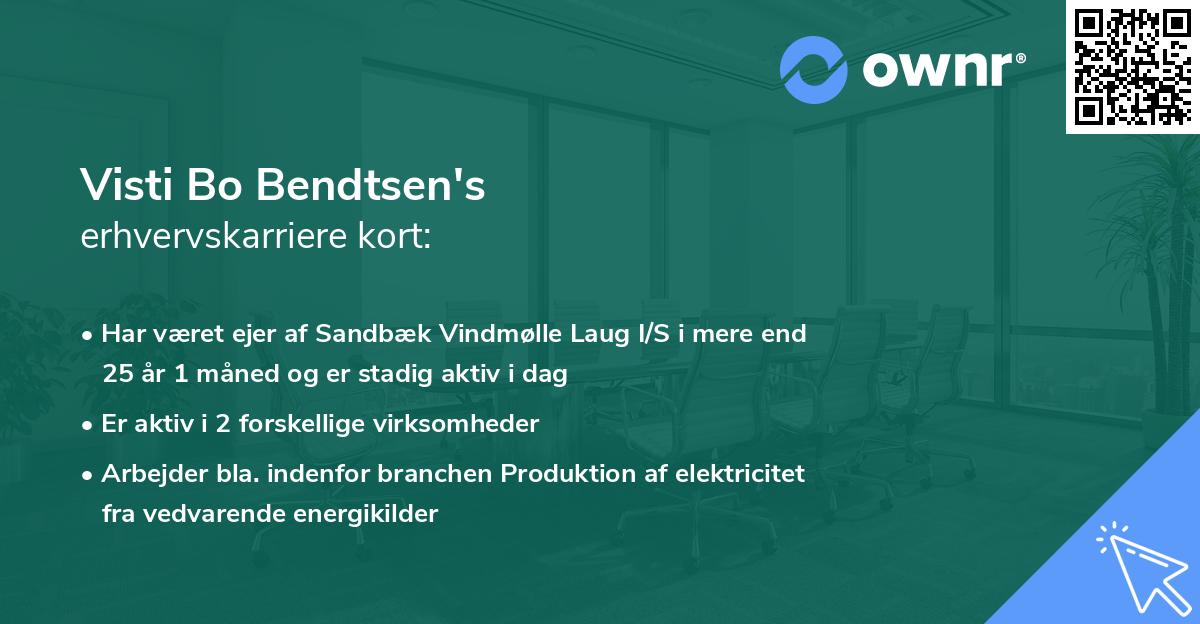 Visti Bo Bendtsen's erhvervskarriere kort
