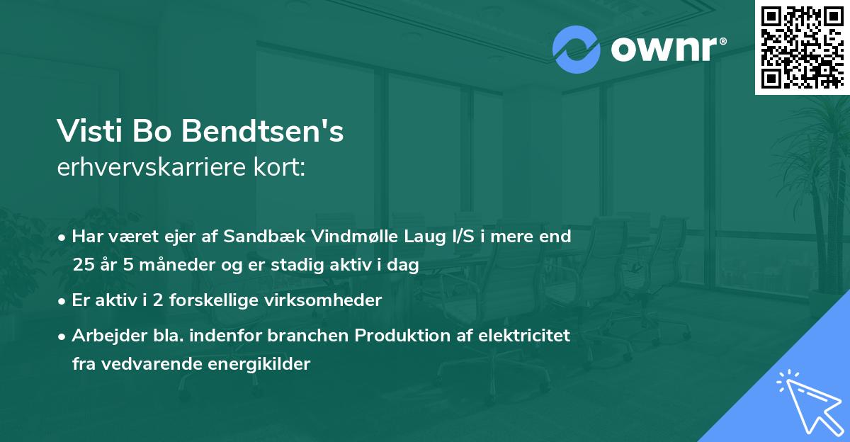 Visti Bo Bendtsen's erhvervskarriere kort