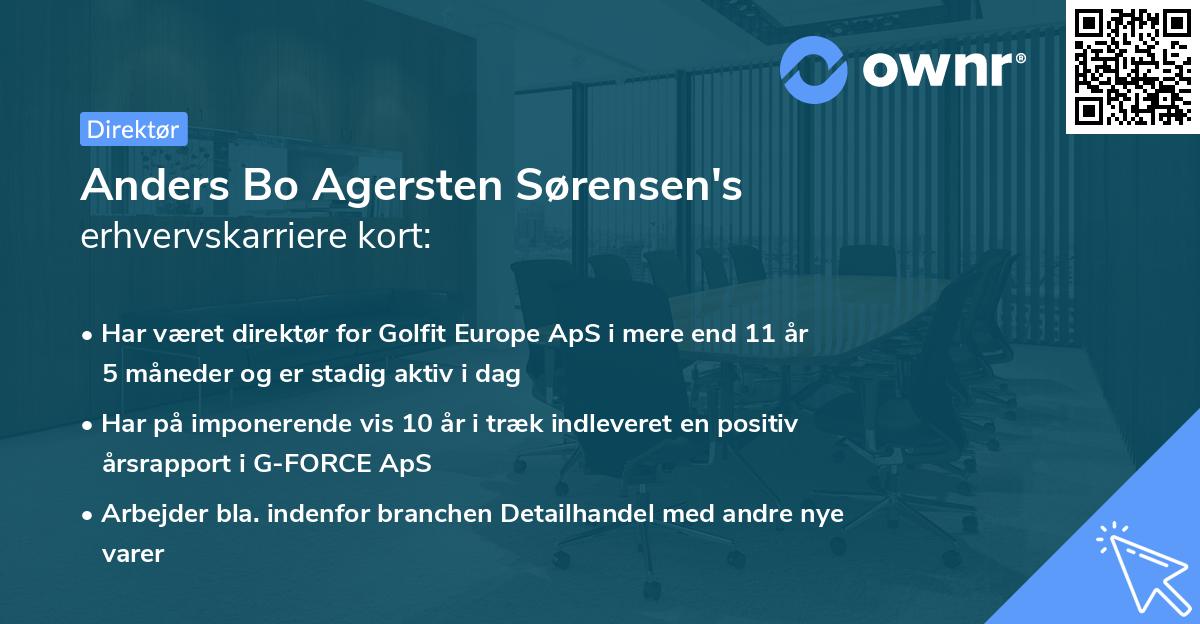Anders Bo Agersten Sørensen's erhvervskarriere kort