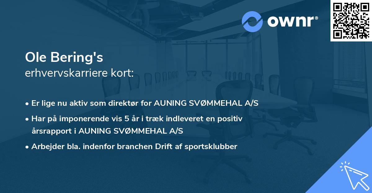 Ole Bering's erhvervskarriere kort