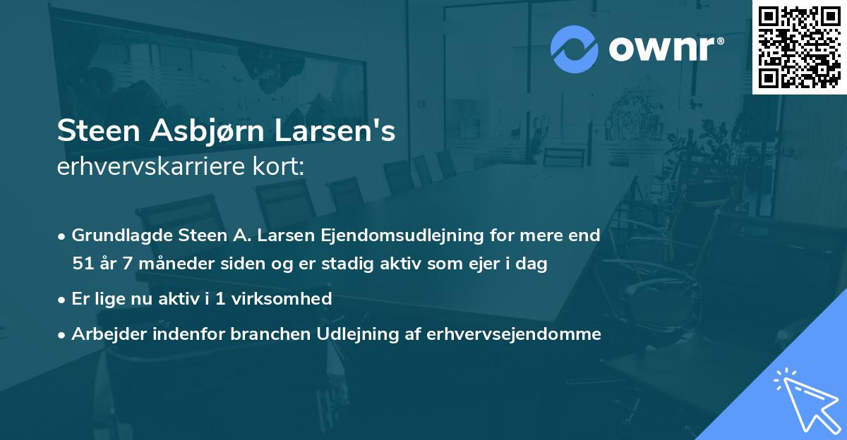 Steen Asbjørn Larsen's erhvervskarriere kort