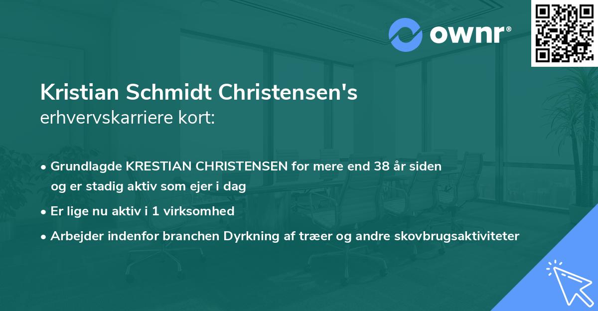 Kristian Schmidt Christensen's erhvervskarriere kort