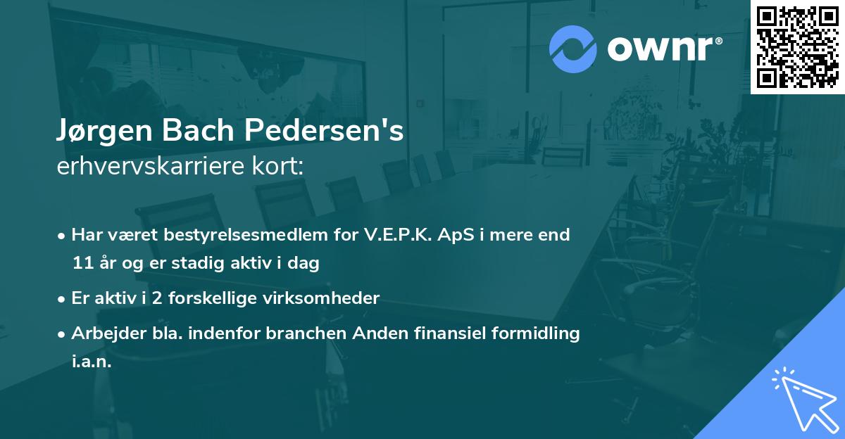Jørgen Bach Pedersen's erhvervskarriere kort