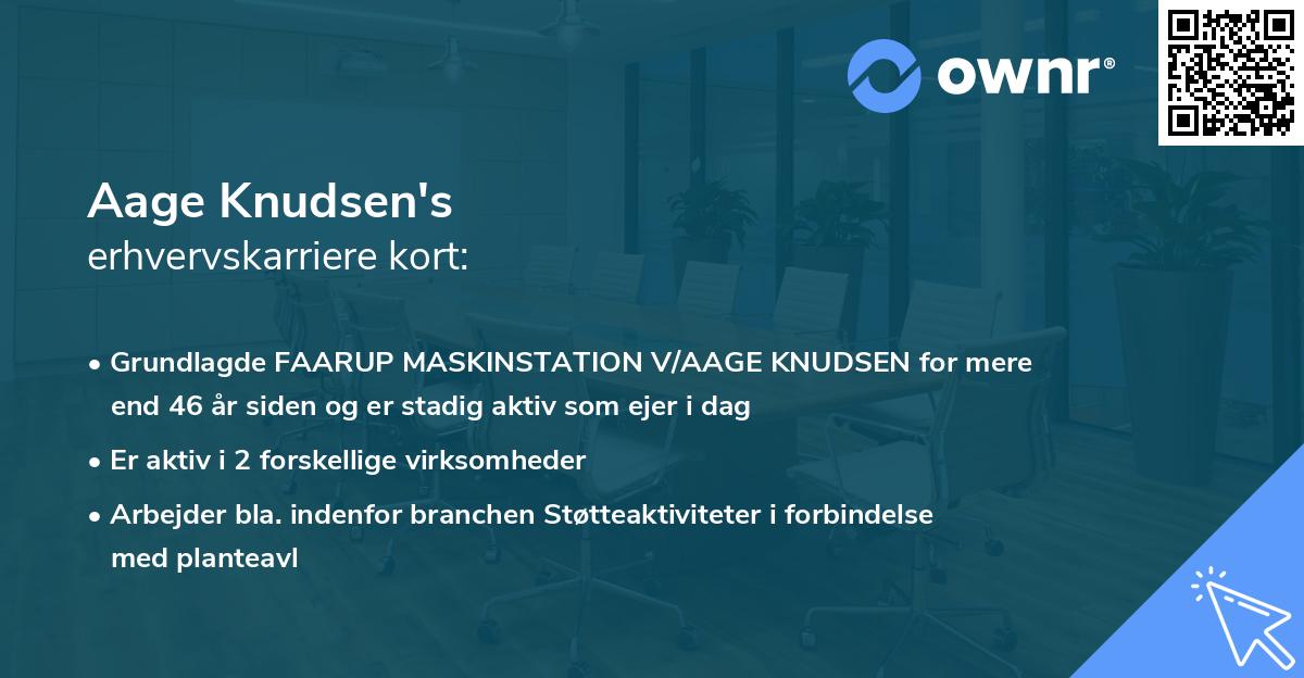 Aage Knudsen's erhvervskarriere kort