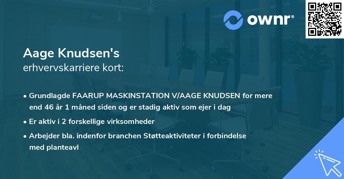Aage Knudsen's erhvervskarriere kort