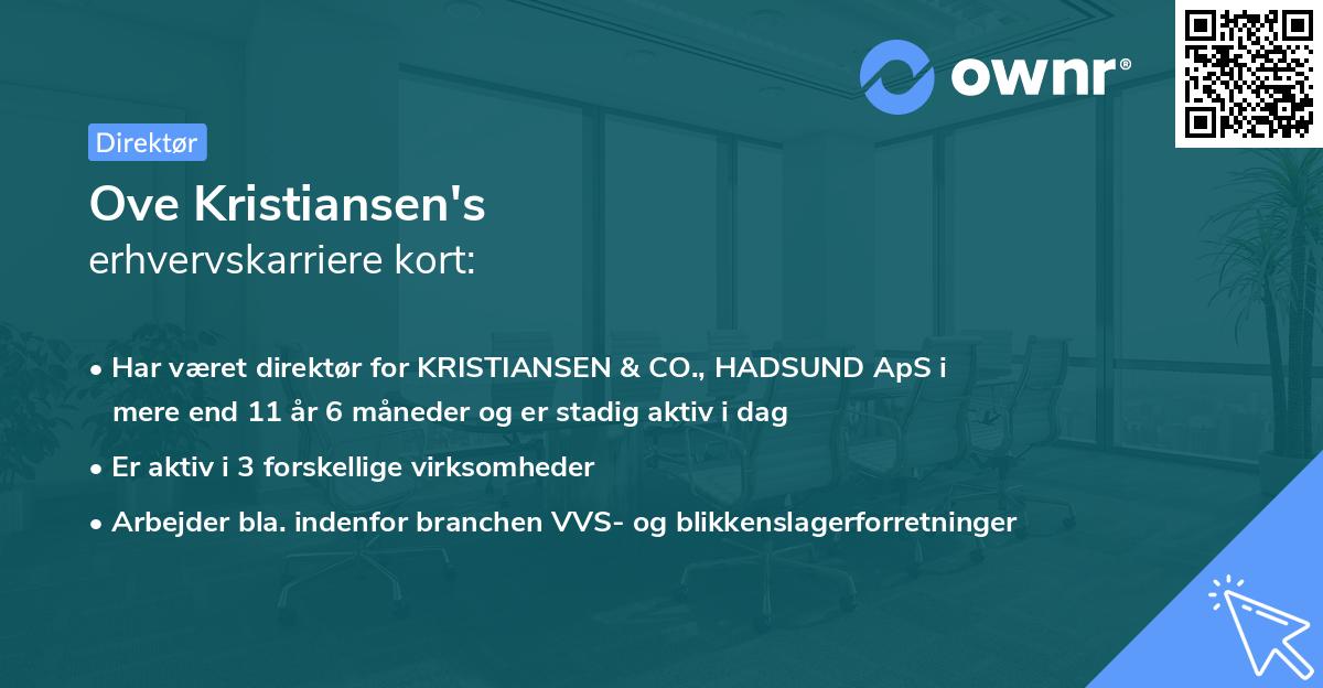 Ove Kristiansen's erhvervskarriere kort