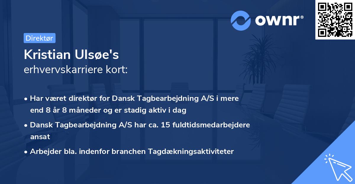 Kristian Ulsøe's erhvervskarriere kort
