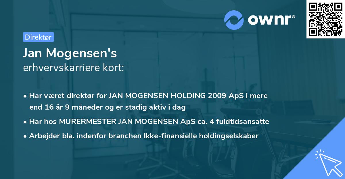 Jan Mogensen's erhvervskarriere kort