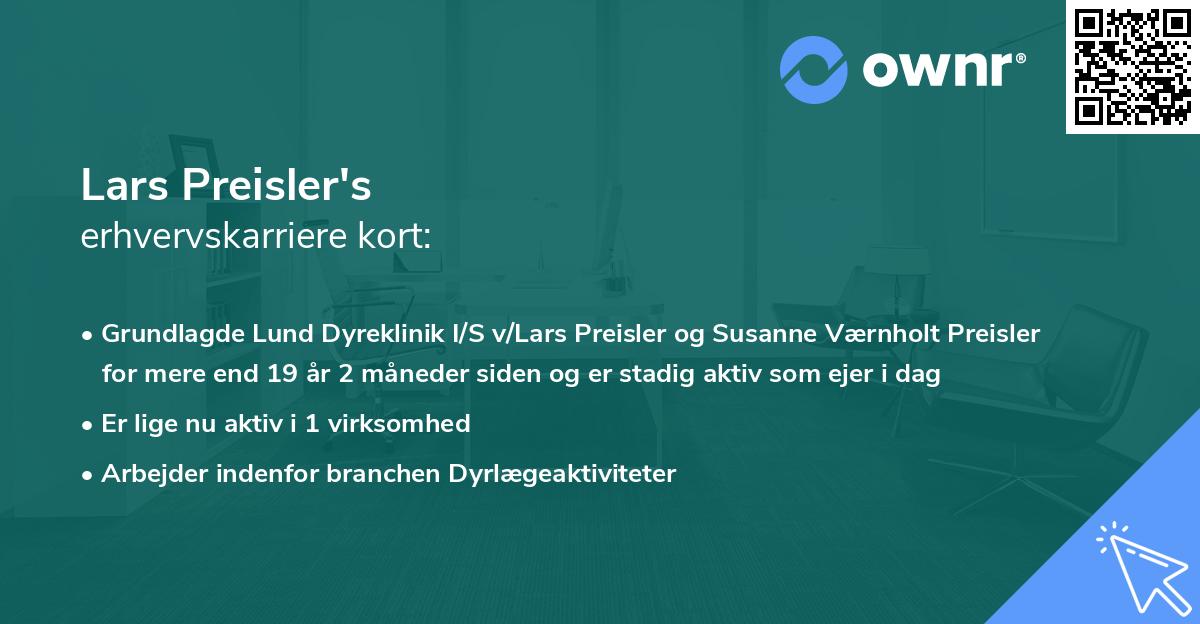 Lars Preisler's erhvervskarriere kort