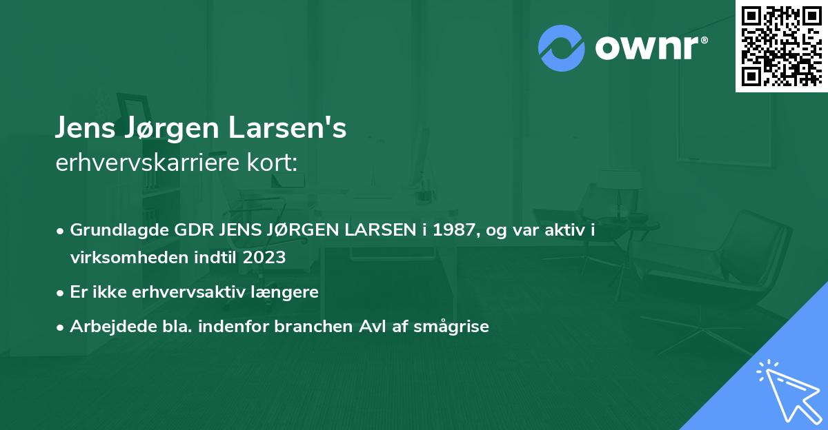 Jens Jørgen Larsen's erhvervskarriere kort