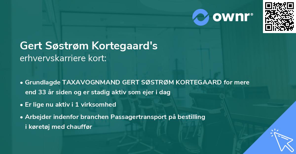 Gert Søstrøm Kortegaard's erhvervskarriere kort