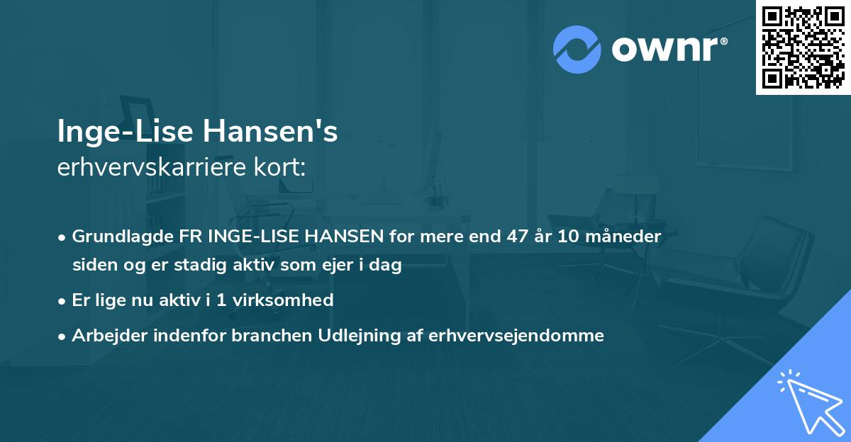Inge-Lise Hansen's erhvervskarriere kort