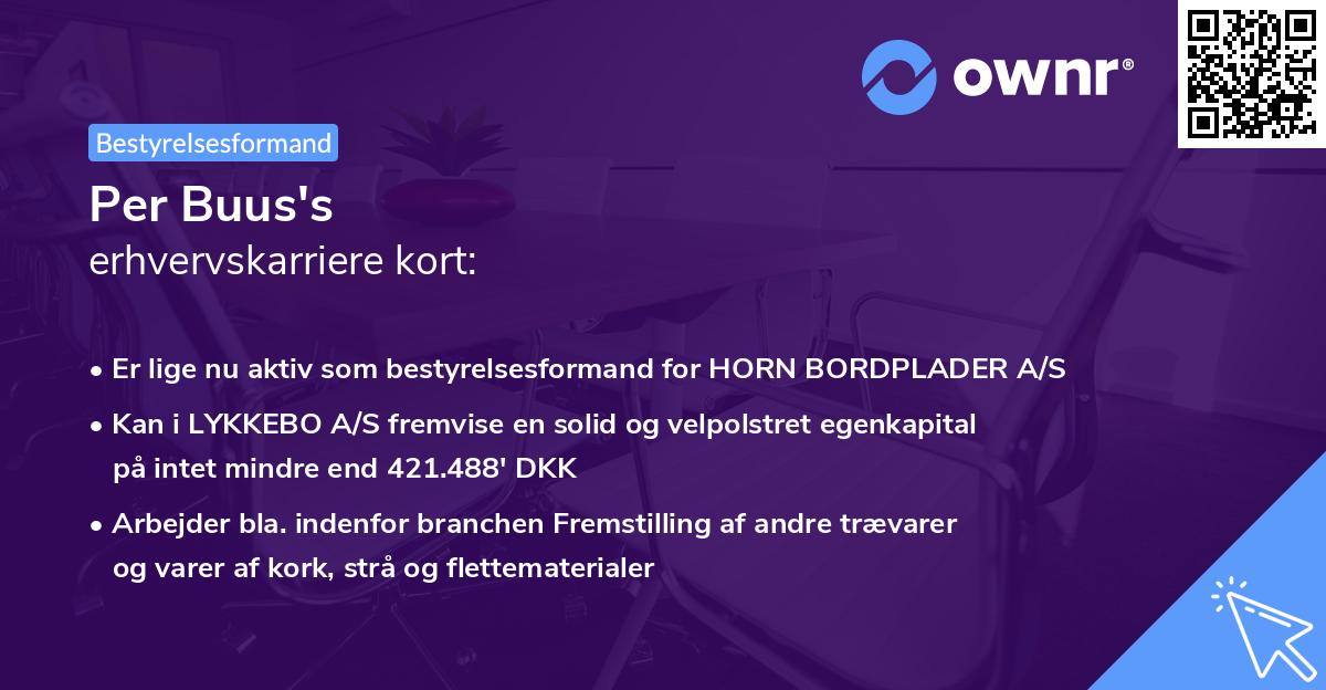 Per Buus's erhvervskarriere kort