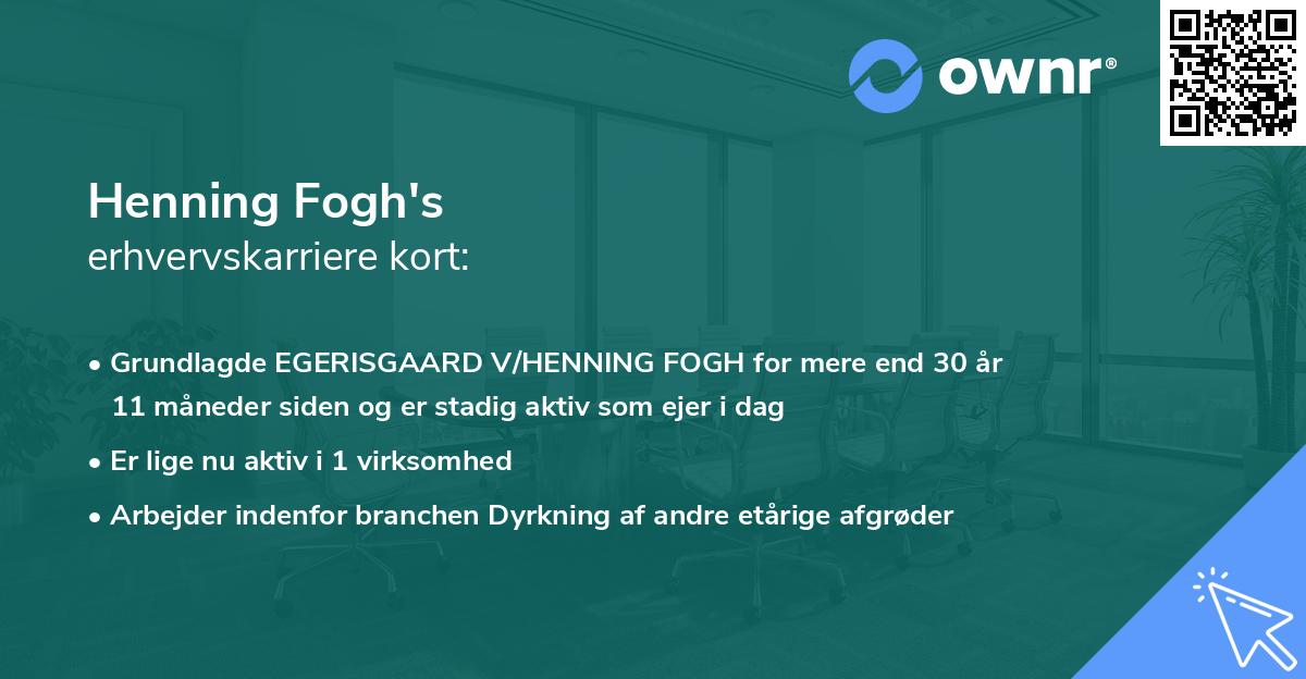 Henning Fogh's erhvervskarriere kort
