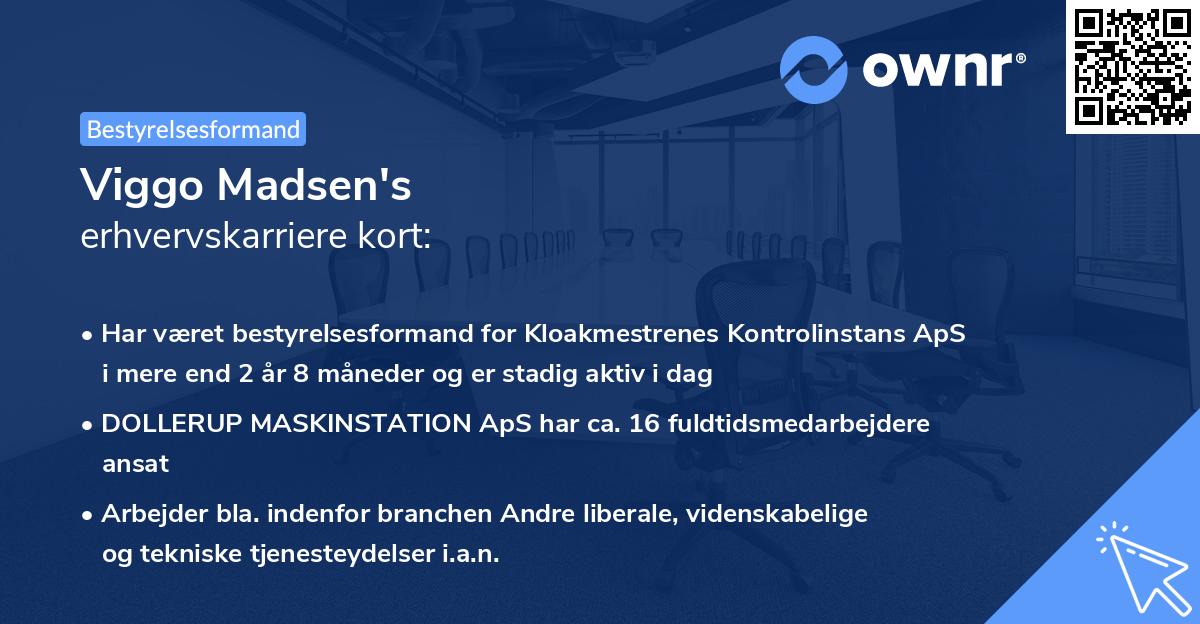 Viggo Madsen's erhvervskarriere kort