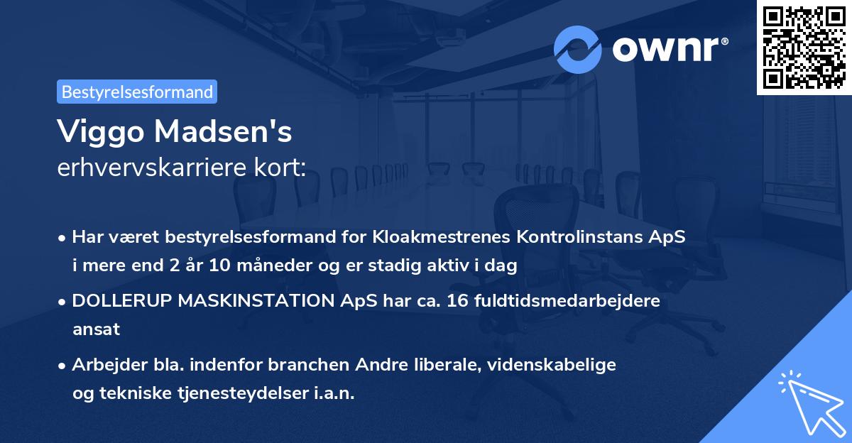 Viggo Madsen's erhvervskarriere kort