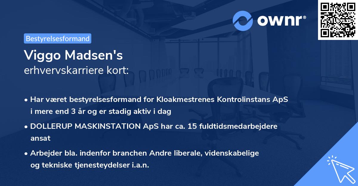 Viggo Madsen's erhvervskarriere kort