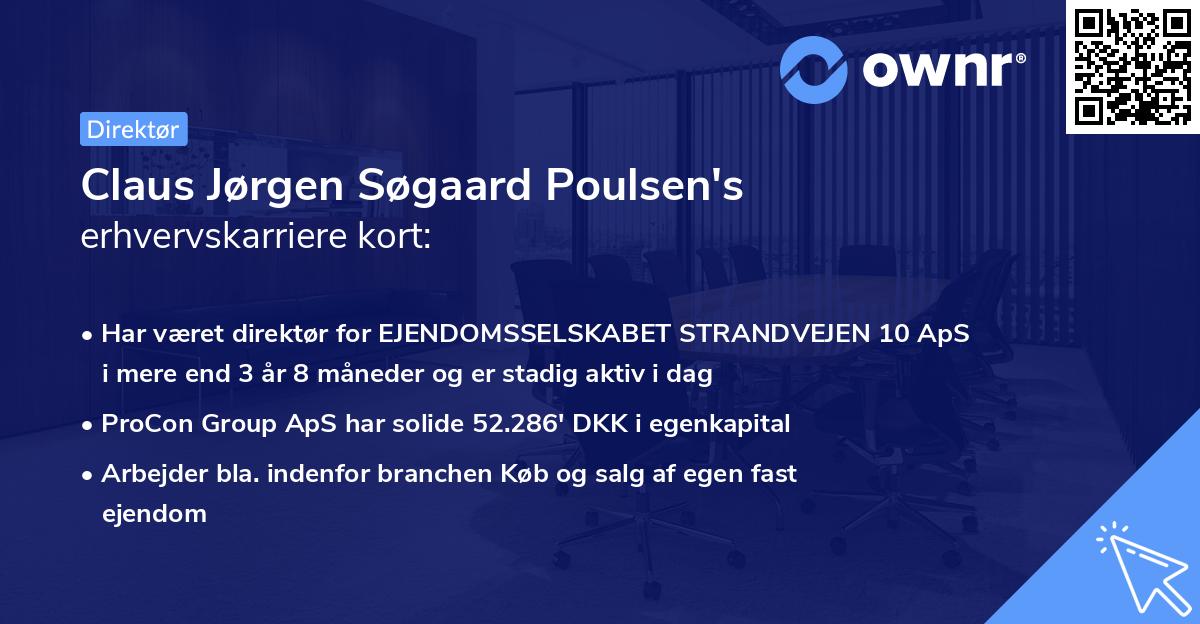 Claus Jørgen Søgaard Poulsen's erhvervskarriere kort