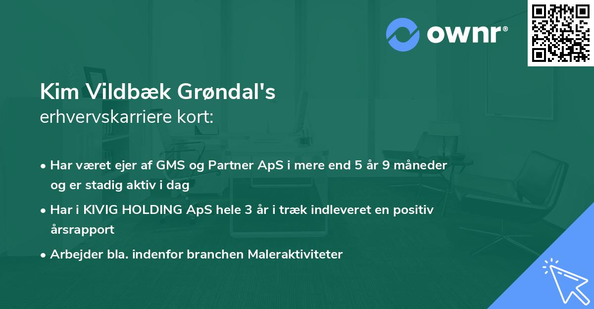 Kim Vildbæk Grøndal's erhvervskarriere kort