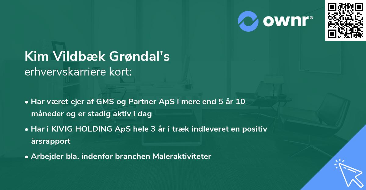 Kim Vildbæk Grøndal's erhvervskarriere kort