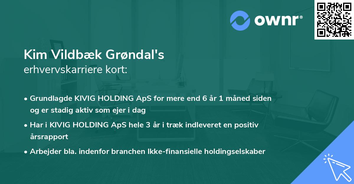 Kim Vildbæk Grøndal's erhvervskarriere kort