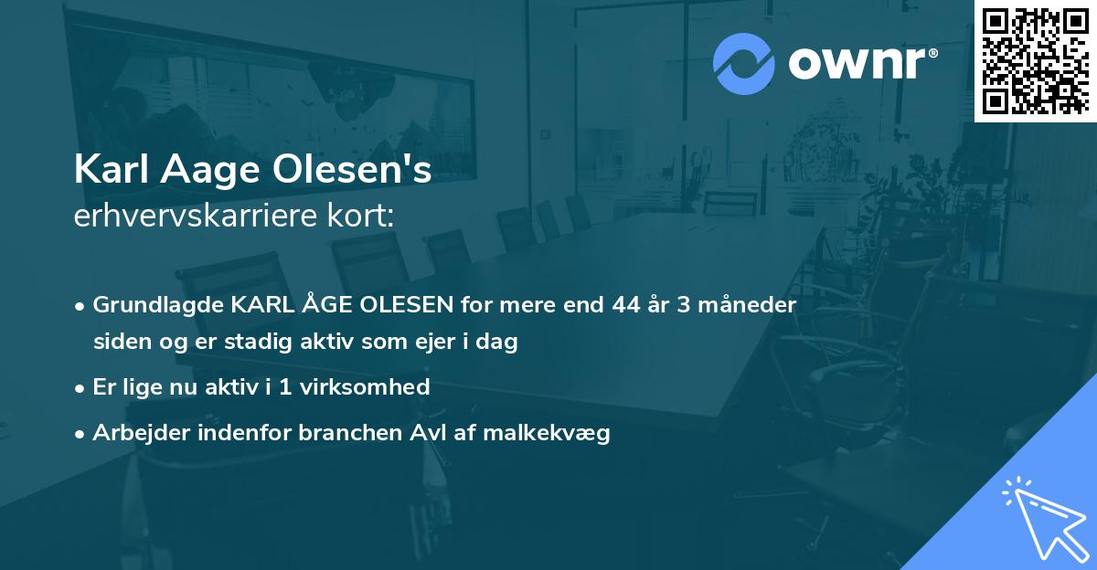 Karl Aage Olesen's erhvervskarriere kort