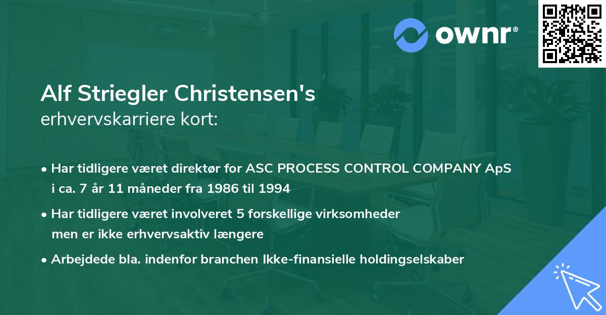 Alf Striegler Christensen's erhvervskarriere kort