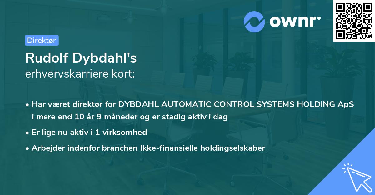 Rudolf Dybdahl's erhvervskarriere kort