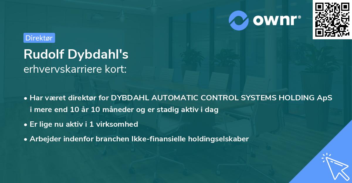 Rudolf Dybdahl's erhvervskarriere kort