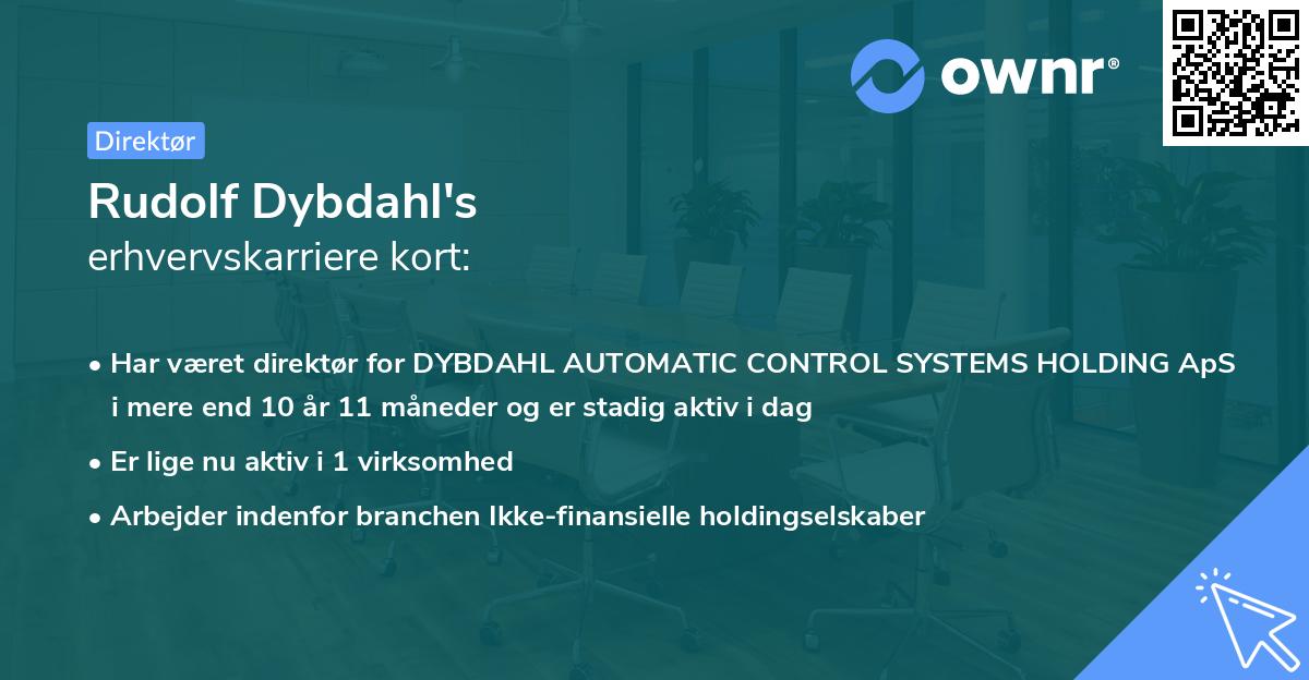 Rudolf Dybdahl's erhvervskarriere kort