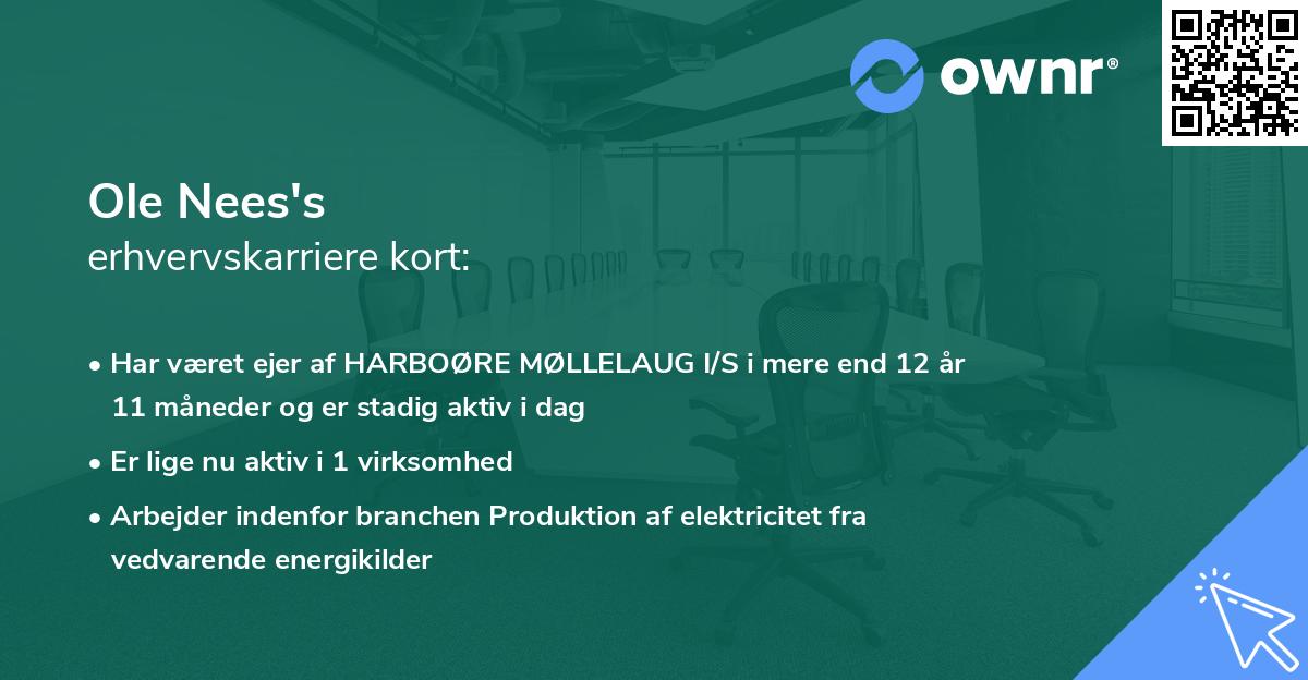 Ole Nees's erhvervskarriere kort