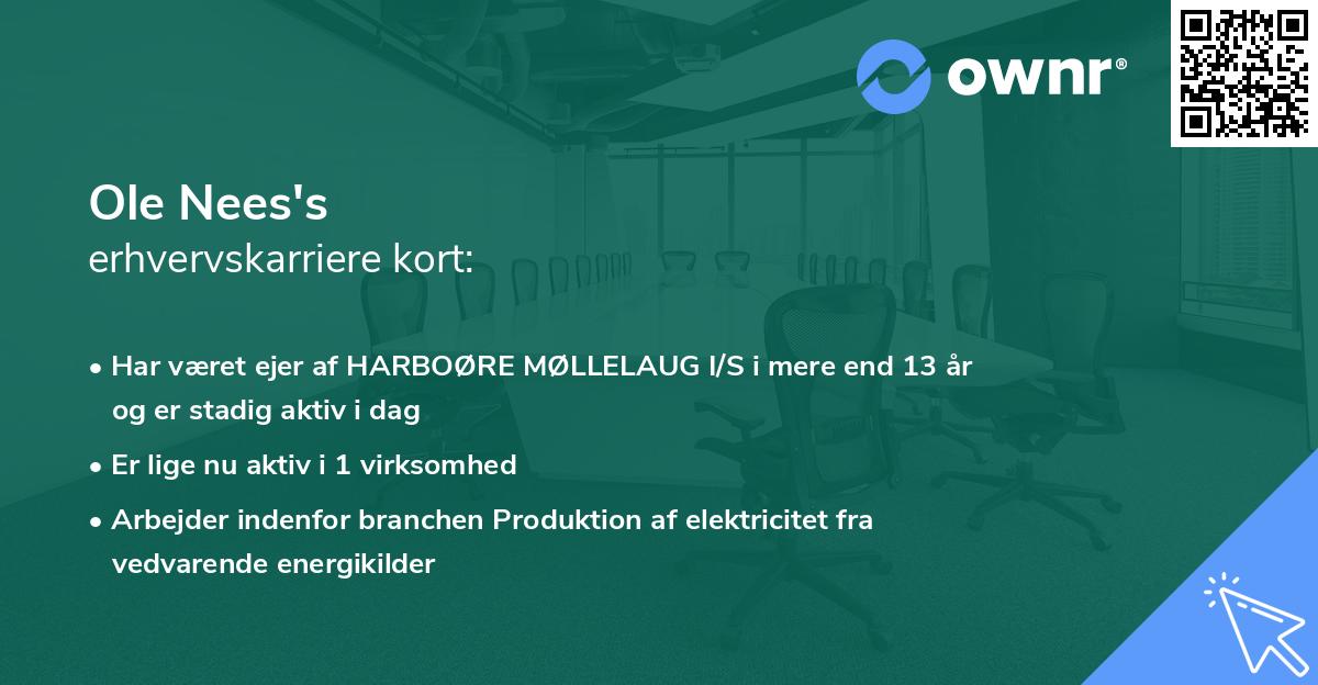 Ole Nees's erhvervskarriere kort