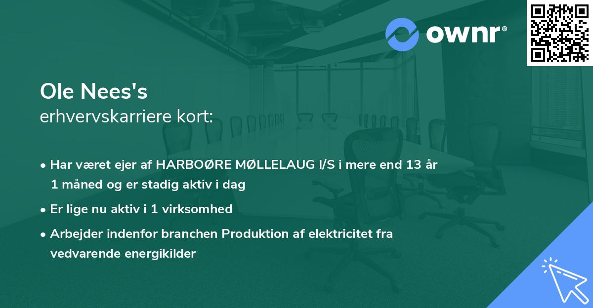 Ole Nees's erhvervskarriere kort