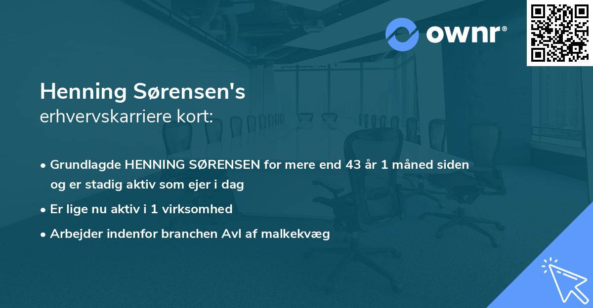 Henning Sørensen's erhvervskarriere kort