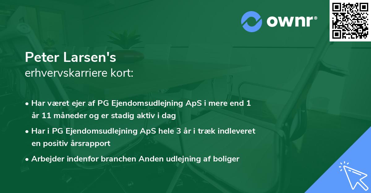 Peter Larsen's erhvervskarriere kort