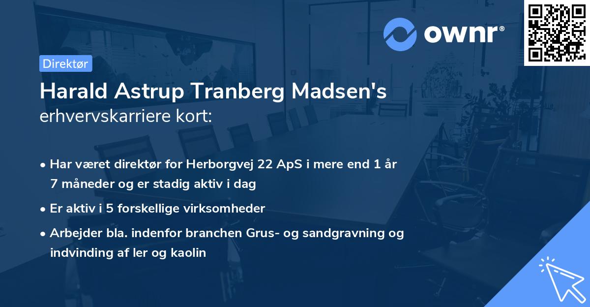 Harald Astrup Tranberg Madsen's erhvervskarriere kort