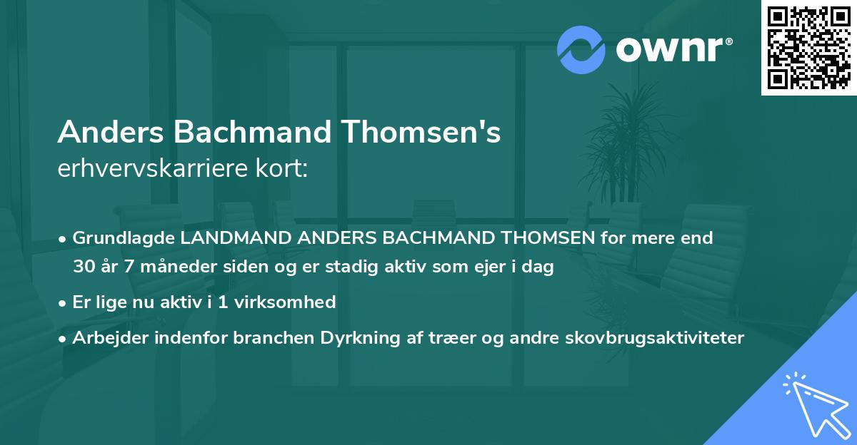 Anders Bachmand Thomsen's erhvervskarriere kort