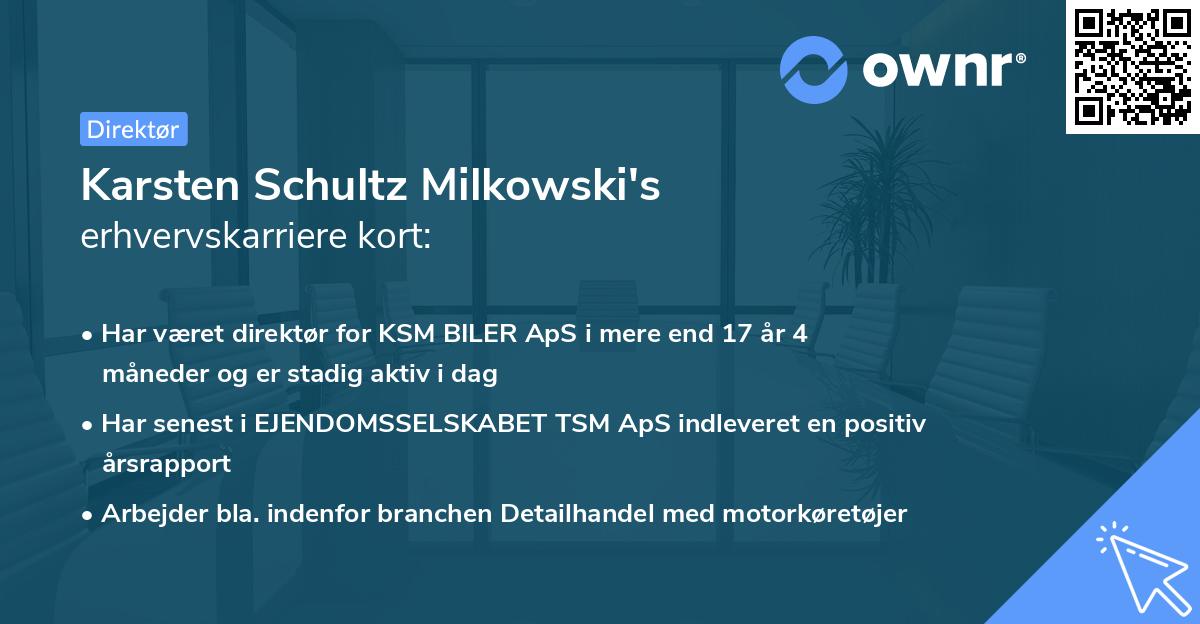 Karsten Schultz Milkowski's erhvervskarriere kort