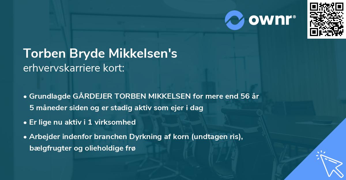 Torben Bryde Mikkelsen's erhvervskarriere kort