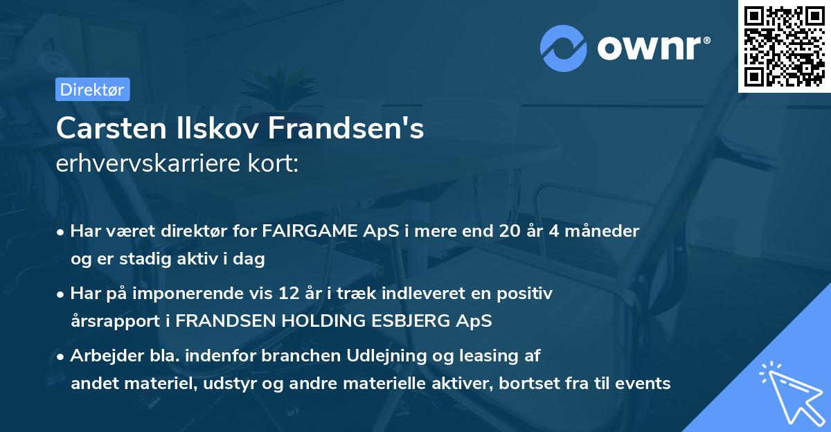 Carsten Ilskov Frandsen's erhvervskarriere kort