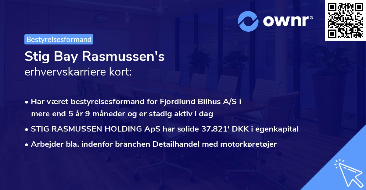 Stig Bay Rasmussen's erhvervskarriere kort