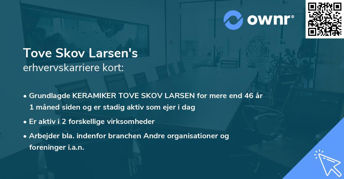 Tove Skov Larsen's erhvervskarriere kort