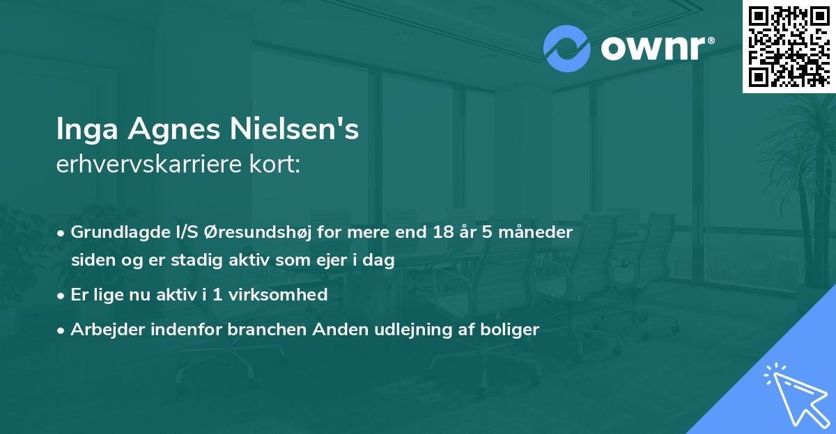 Inga Agnes Nielsen's erhvervskarriere kort