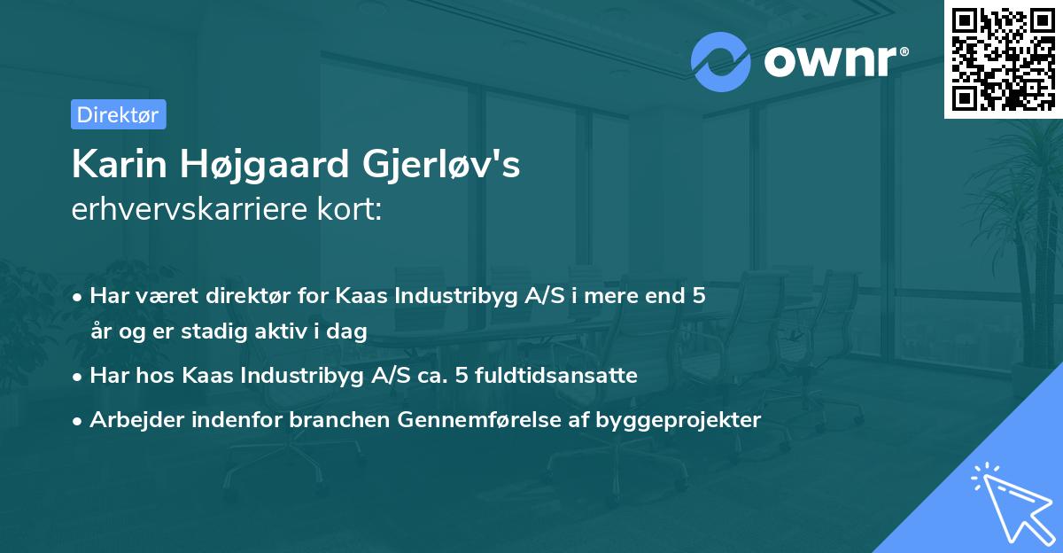 Karin Højgaard Gjerløv's erhvervskarriere kort