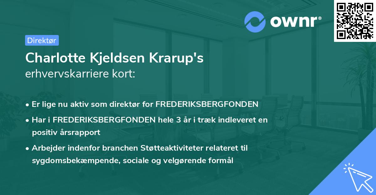Charlotte Kjeldsen Krarup's erhvervskarriere kort