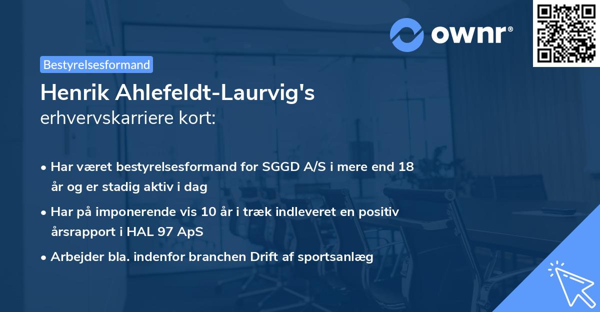 Henrik Ahlefeldt-Laurvig's erhvervskarriere kort