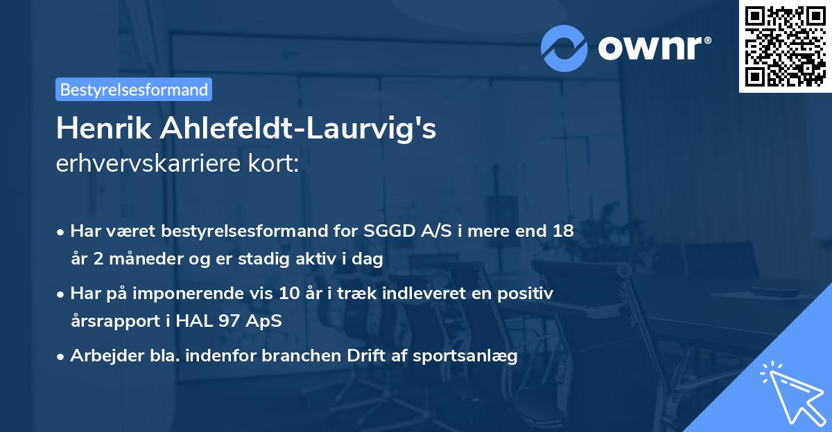 Henrik Ahlefeldt-Laurvig's erhvervskarriere kort